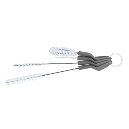 Full Circle Little Sipper, Bottle and Straw Cleaning Brush Set, Sizes for Both Narrow & Wide Straws, Gray - color: Gray, style: Little Sipper Brush Set