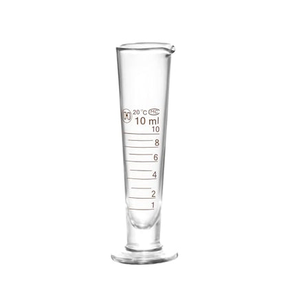 Professional Lab Graduated Measuring Cup with Spout 10ml Wide Mouth Glass Conical Beaker Thickened Borosilicate Beaker Heat Resistant (10ml) Transparent - size: 10ml