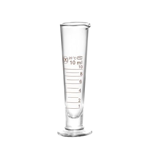 Professional Lab Graduated Measuring Cup with Spout 10ml Wide Mouth Glass Conical Beaker Thickened Borosilicate Beaker Heat Resistant (10ml) Transparent - size: 10ml