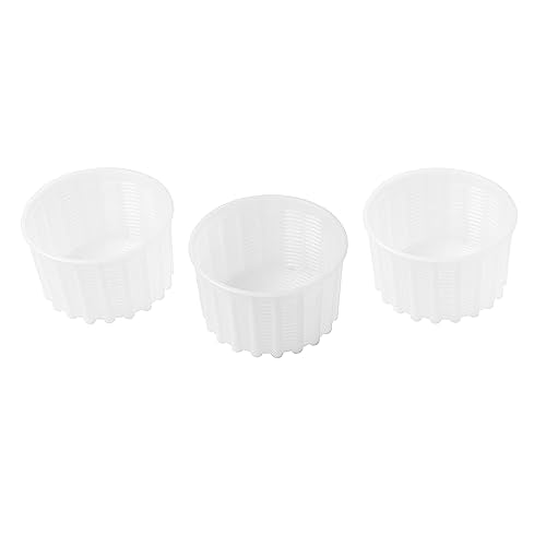 Cheese Mold for Cheese Making 20 oz - Cheese Making Basket for Ricotta, Feta, Camembert - Strainer Perforated Plastic Molds for Making Soft Cheese All Types, 3 Pcs