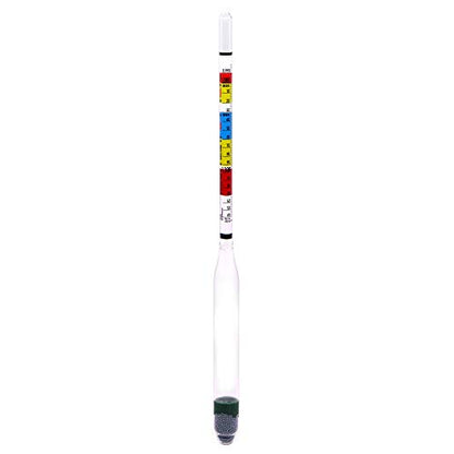 Circrane Hydrometer & Glass Test Jar Set, Triple Scale Alcohol Hydrometer with Glass Cylinder for Brew Beer, Wine, Mead and Kombucha, ABV, Brix and Gravity Test Kit, Home Brewing Supplies - style: Brewing Kit