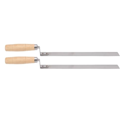 Ymiko Honey Uncapping Stainless Steel Beekeeping Tool with Wooden Handle Slanted Mouth Design for Easy Honey Extraction