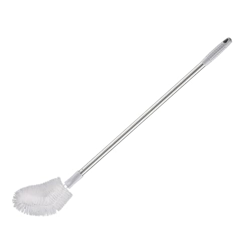 Long Bottle Brush, 70cm Stainless Steel Handle Bendable Head Bottle Cleaner Brush for Household Office (Grey) - color: Gray