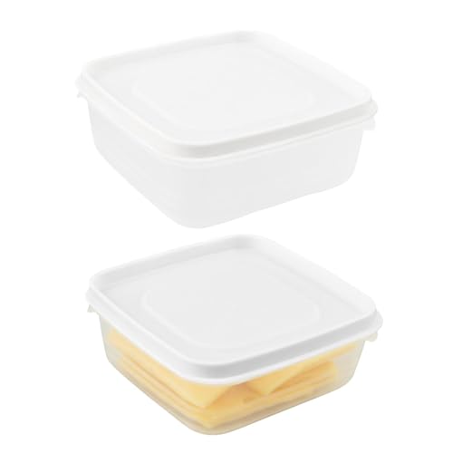 Cheese Storage Containers 2Pack, 650ml Airtight Cheese Holder | 650ml Each, 5.3 x 5.3 x 2 In, Fridge And Freezer Safe, Dishwasher Safe, For Cheese Butter Deli Meat