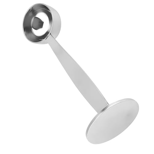 ZPSHYD Stainless Steel Coffee Scoop And Tamper Dual Purpose Measuring Spoon For Espresso Ground Coffee Beans Powder Food Grade Material 14.5cm 87g