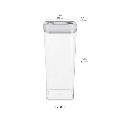Amazon Basics Airtight Food Storage Containers, BPA Free, Dishwasher Safe, with Twist/Turn Lids, for Kitchen Pantry Organization, 10-Piece Square Set, Clear Plastic