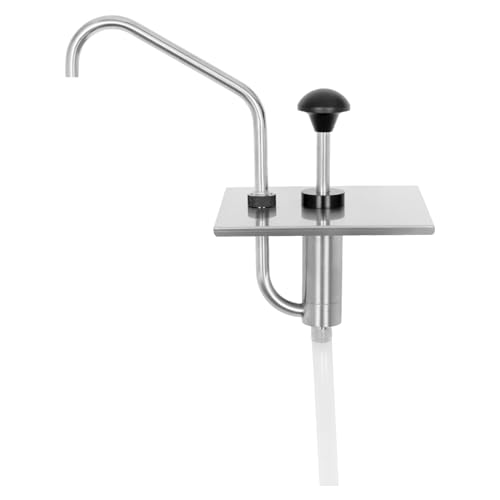 Sauce Dispenser Pump, 4.2 Quart Stainless Steel Condiment Pump for Cheese Hot Fudge Caramel, Commercial Sauce Dispenser for Buffet Bakery Restaurant Coffee Shop