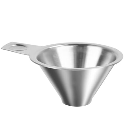 Stainless Steel Spice Funnel for Kitchen Use Filling Spice Jars, Regular Mason Jars, FIFO Squeeze Bottles, Spill-Free Metal Funnel for Salt Pepper Powder, Condiment, Sauce (0.91" Bottom)