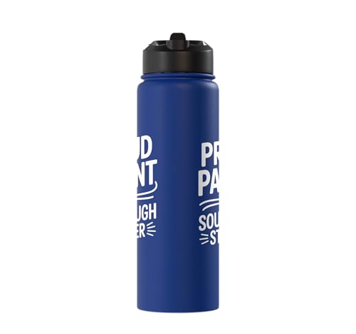 Proud Parent Sourdough Starter Active Yeast Stainless Steel Insulated Water Bottle - color: Royal Blue