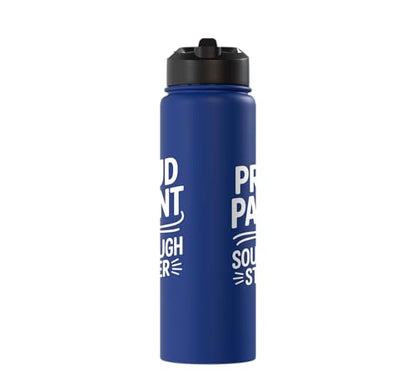 Proud Parent Sourdough Starter Active Yeast Stainless Steel Insulated Water Bottle - color: Royal Blue