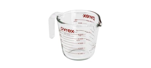 Pyrex Prepware 6001075 Measuring Cup, Red Graphics, Clear