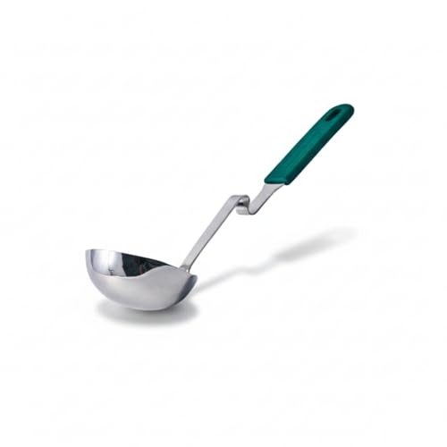 Souper Cubes + Lori Greiner No Mess Stainless Steel Soup Ladle with Silicone Handle - Metal Soup Ladle with No Mess Design That Hooks on Side of Any Pot - Kale - color: Kale, size: Ladle 1-Pack