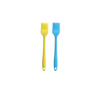 Silicone brush, Oil Brush for BBQ Kitchen Cooking Baking and Grilling (2 PCS,yellow&blue) - color: yellow&blue