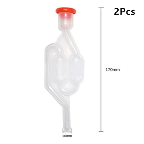 DAGIJIRD S-Shape Air Lock One-Way Exhaust Valve Transparent Check Valve for Beer Wine Fermenting Making, 2PCS