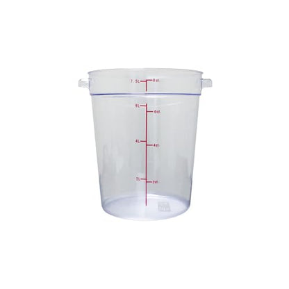 TrueCraftware- 8 Quart Clear Round Food Storage Container Polycarbonate- Commercial Reusable Food Container Canister with Measurement Markings for Meal Prep Pantry Kitchen - size: 8 Quart