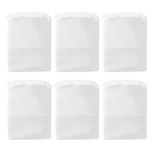 GSHLLO 6 Pcs 100 Micron Aquarium Nylon Filter Media Bags Fish Tank Fine Mesh Bags Pond Filtration Bag Activated Carbon Filter Pouch Water Pump Cover Accessories with Plastic Zipper 6 x 10 cm - size: 6 x 10 cm ( W x L )