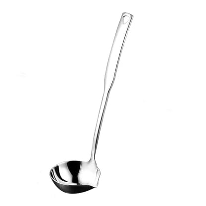 Soup Ladle 304 Stainless Steel Heavy Ladle with Pour Spout for Soups, Serving, Cooking, Stews and More 11.8 inch