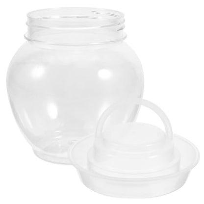 Ciieeo Clear Pet Fermentation Jar with Airtight Water Seal Lid Food-grade Pickle Canning Container for Sauerkraut Wine Brewing Kit Transparent Storage for Home and Restaurant Use