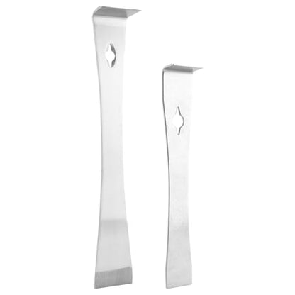 2Pcs Stainless Steel Pry Bar Scraper Set, 7-1/4" & 9-1/4" Flat Pry Bar Small Trim Puller,Silver Beekeeping Hive Scraper, Baseboard Removal Tool, Bee Hive Hand Tool, 2 Sizes