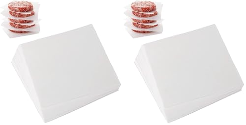 Square Patty Paper 5.5x5.5 Inch, Set of 300, Non Stick Patty Paper Sheets for Burger Press, Patty Serperate and Cake Baking,Freezing and Caramel Candy Wrappers (Pack of 2) - size: 5.5inch (Pack of 2)