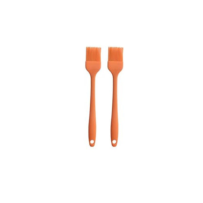 Silicone brush, Oil Brush for BBQ Kitchen Cooking Baking and Grilling (2 PCS,orange) - color: Orange