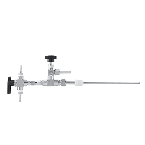 Counter Pressure Beer Bottle Filler, 304 Stainless Steel Home Brew CO2 Kit with 60psi Gauge, 1/4 & 5/16 Barbs, 3ft Hose (Handheld Bottling Wand)