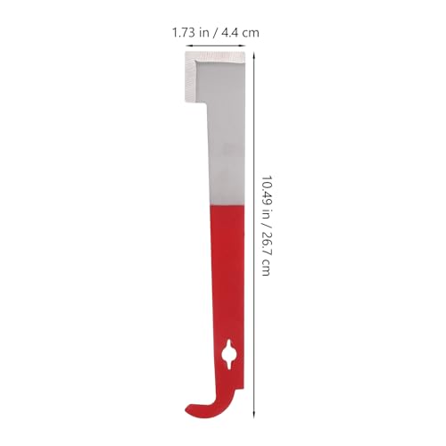 minkissy Curved Hook Hive Tool Beekeeping Stainless Steel 2.5mm Thick Beehive Scraper and Frame Lifter Wine Red for Hive Maintenance and Bee Keeping Supplies