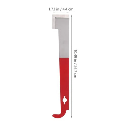 minkissy Curved Hook Hive Tool Beekeeping Stainless Steel 2.5mm Thick Beehive Scraper and Frame Lifter Wine Red for Hive Maintenance and Bee Keeping Supplies