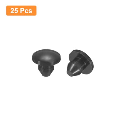 uxcell 25Pcs Silicone Plugs, Rubber Round Snap in Locking Hole Plugs for 4.5mm Hole, Hole Stoppers Waterproof Hole Plug for Metal Tube, Furniture End Caps Inserts, Black - size: 4.5mm
