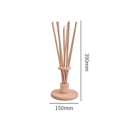 Wooden Drying Rack Stand with 8 Sticks for Bags & Bottles, Compact Countertop Organizer (39cm/15.35in)