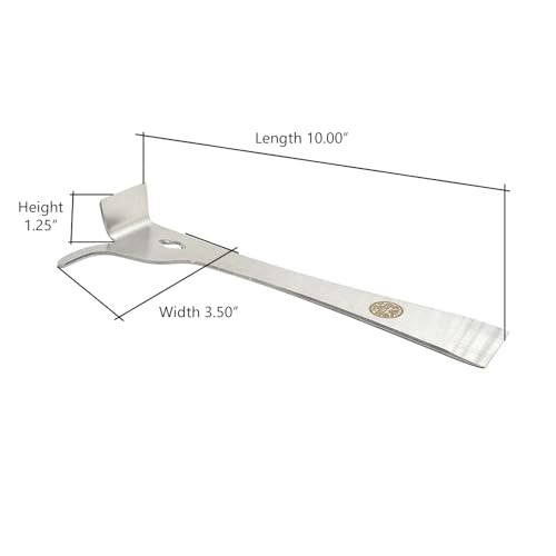 GLHT-2ENDHOOK 10 Inch Stainless Steel Standard Beehive Frame Lifter and Scraper J Hook Tool