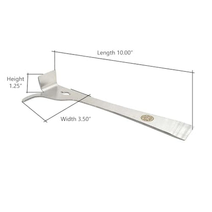 GLHT-2ENDHOOK 10 Inch Stainless Steel Standard Beehive Frame Lifter and Scraper J Hook Tool