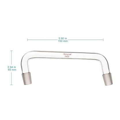 stonylab Glass Distilling Adapter, Borosilicate Glass 75 Degree and 105 Degree Bent Chemistry Adapter with 19/22 Standard Taper Inner Joints, 150 mm Length - size: 19/22 Joint