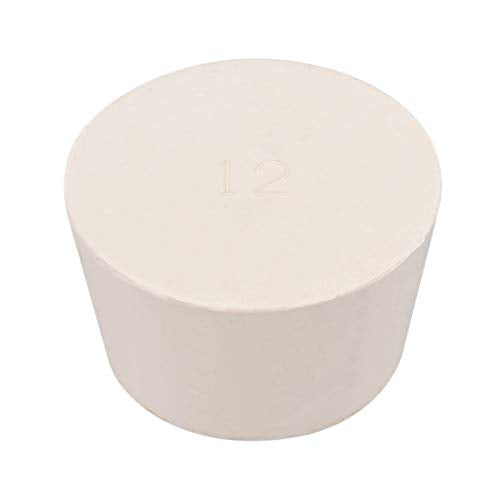 uxcell White Tapered Shaped Solid Rubber Stopper for Lab Tube Stopper Size 12 - size: 51x62x37mm