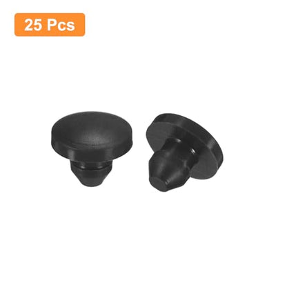 UXCELL 25PCS Silicone Locking Hole Plugs, Rubber Round, 3.5mm, Waterproof for Metal Tube & Furniture, Black - size: 3.5mm
