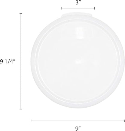 TrueCraftware- White Round Polypropylene Food Storage Container Lid Fits 6 and 8 Qt. Round Containers Replacement Lid for Meal Prep Kitchen Pantry Commercial Restaurant - size: Lid - Fits 6&8qt