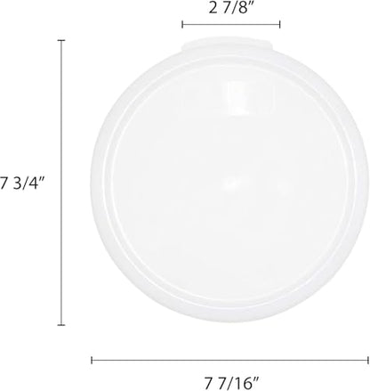 TrueCraftware- White Round Polypropylene Food Storage Container Lid Fits 2 and 4 Qt. Round Containers Replacement Lid for Meal Prep Kitchen Pantry Commercial Restaurant - size: Lid - Fits 2&4qt