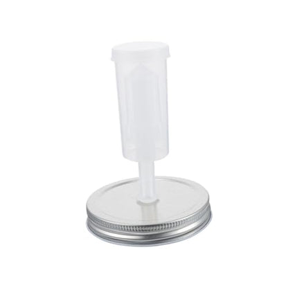 Mason Jar Fermentation Lid Kit 87mm Wide Mouth with Airlock Fermenter Jar Lids for Pickles and Vegetable Fermenting Home Canning Set and 1 Fermentation Tool Random Color
