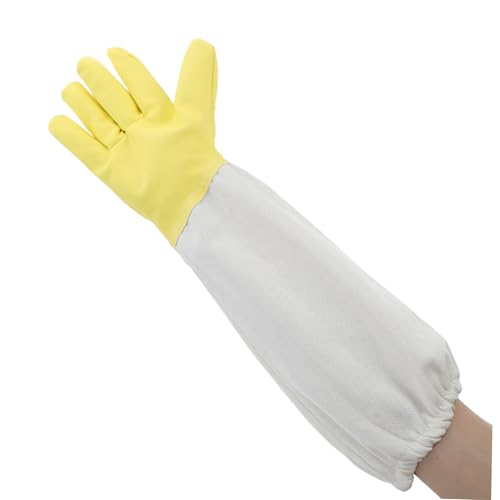 Happyyami Beekeeping Gloves Long Sleeves Ventilated Pu Safety Gear for Beekeepers Garden Work Gloves Beekeeping Apparel