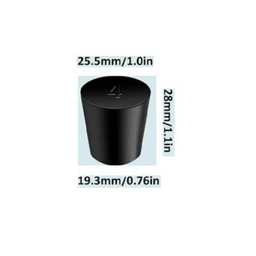 Laboratory Grade Rubber Stoppers, 15 Pieces Assorted Tapered Bungs Set, 4# Solid Black Round Rubbers Hole Plugs - size: 15pcs 4#