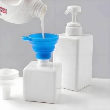 4 Pack Collapsible Silicone Funnel Set, Food Grade Foldable Kitchen Funnels Small & Large Size for Liquid Transfer Water Bottle Filling Kitchen Gadgets Accessories