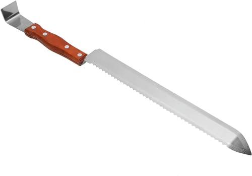 Multifunctional Stainless Steel Honey Cutter Knife Scraper Beekeeping Tool with Wood Handle for Honey Harvesting Extracting Bee Keeping,Honey Uncapping Knife, Honey Cutter Honey Knife