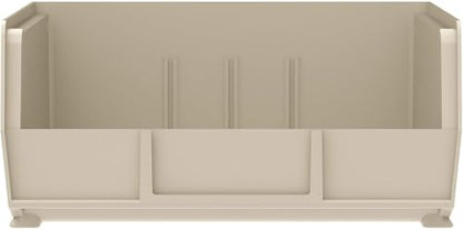 Akro-Mils 30235 AkroBins Plastic Storage Bins, Space-Saving Stackable Bins for Garage, Pantry, Craft Organization, 11" x 11" x 5", Stone, 6-Pack - color: Stone