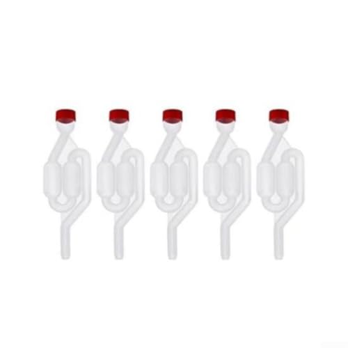 S-Shape Fermenter Air Lock Plastic Brewing for exhaust Valve for Home Brew Beer Wine Cider Fermentation 5-Pack