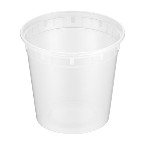24oz [240 set] Heavy Duty Plastic Deli Container | BPA-Free Food Storage with Airtight Leak‑Proof Lids | Microwave, Freezer & Dishwasher Safe – Stackable, Bulk Reusable Soup & Meal Prep Tub