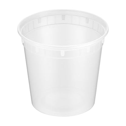 24oz [240 set] Heavy Duty Plastic Deli Container | BPA-Free Food Storage with Airtight Leak‑Proof Lids | Microwave, Freezer & Dishwasher Safe – Stackable, Bulk Reusable Soup & Meal Prep Tub
