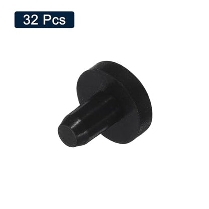 uxcell 32 Pieces Black Rubber Stopper, 4mm Plug Holes for 3.5-3.8mm/0.14-0.15" Hole - size: 3.5-3.8 mm