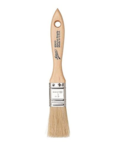 Ateco Pastry Brush, 1-Inch Wide Head with Natural White Boar Bristles, Stainless Steel Ferrule & Wood Handle - size: 1" Wide, style: White Boar Bristle