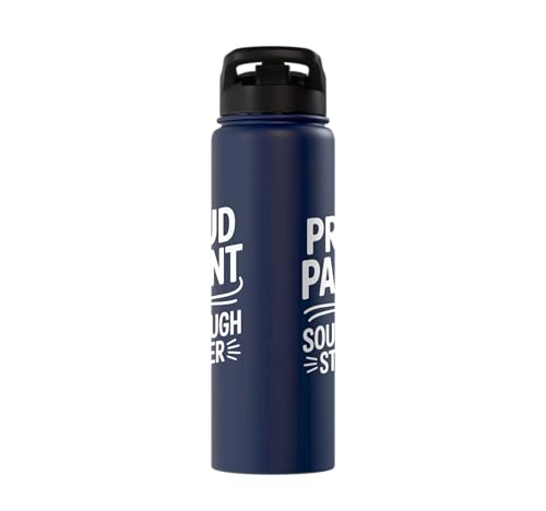 Proud Parent Sourdough Starter Active Yeast Stainless Steel Insulated Water Bottle - color: Navy Blue