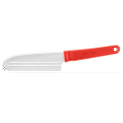 Dreamfarm Knibble Non-Stick Cheese Knife with Built-In Fork - Red | Slices hard and soft cheeses, spreads condiments, with barbed fork for serving and sharing charcuterie, 9" - color: Red